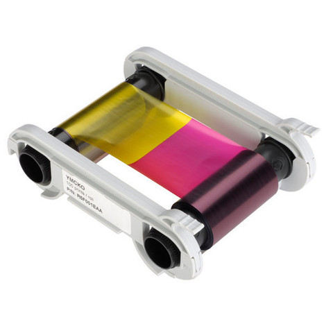 Ribbon Color Evolis P/N: R5F008AAA - Ribbon color para 300 impressões em até 16.000 cores em 5 painéis (YMCKT) nas cores amarelo, magenta, ciano, preto e overlay, que é a camada de proteção que garantirá a qualidade e durabilidade dos cartões impressos nas Impressoras Evolis Primacy.
